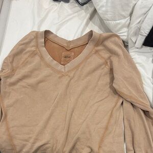 Aerie Beige V-Neck Pullover